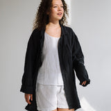 GOOD Morning oversize linen shirt natural - MOO Linen Shop