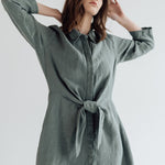 GRAZ shirt dress cream - MOO Linen Shop