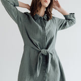 GRAZ shirt dress cream - MOO Linen Shop