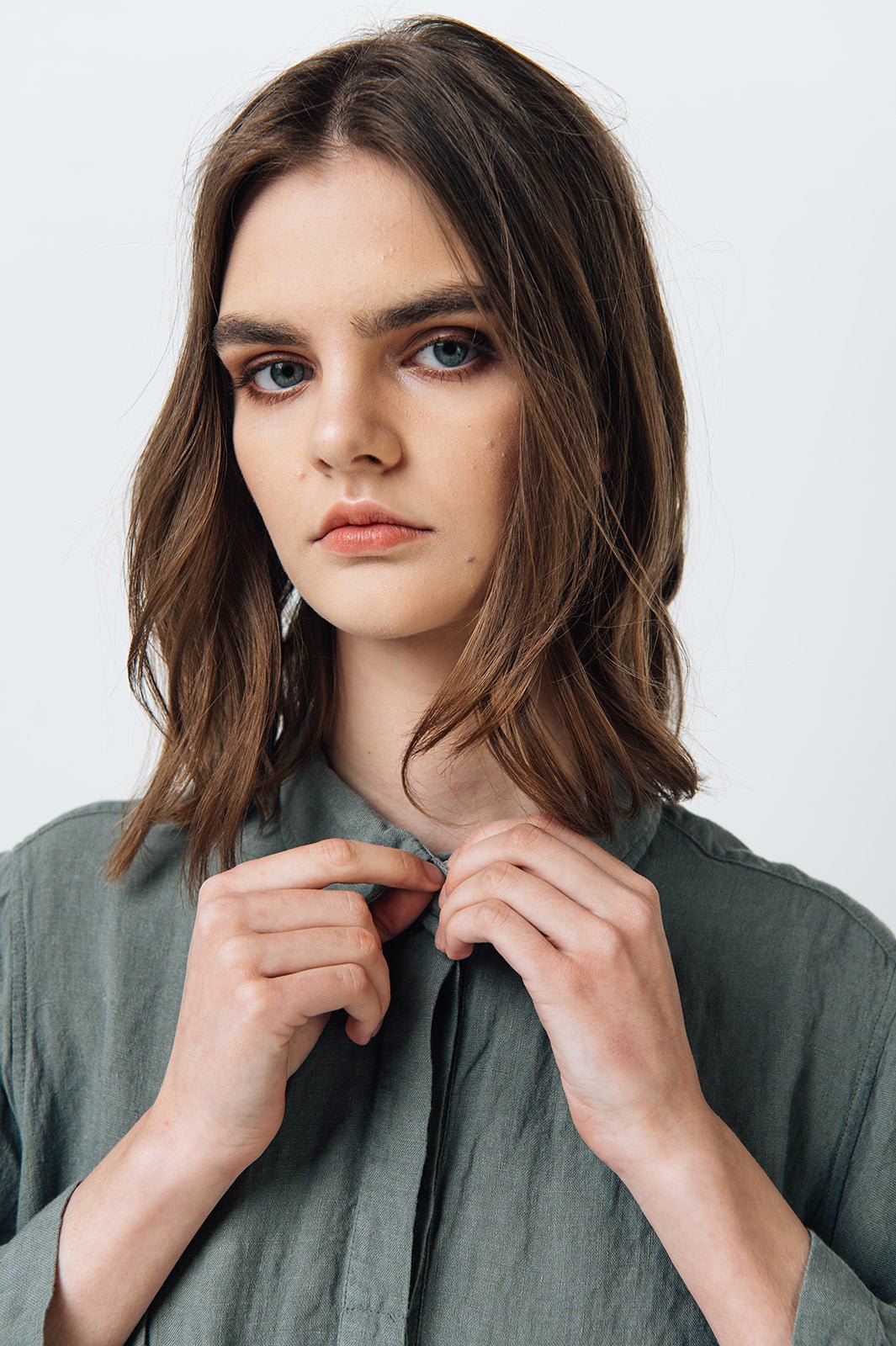 GRAZ shirt dress cream - MOO Linen Shop