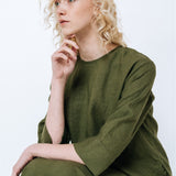 GUSTO maxi dress white - MOO Linen Shop