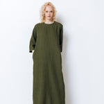 GUSTO maxi dress white - MOO Linen Shop