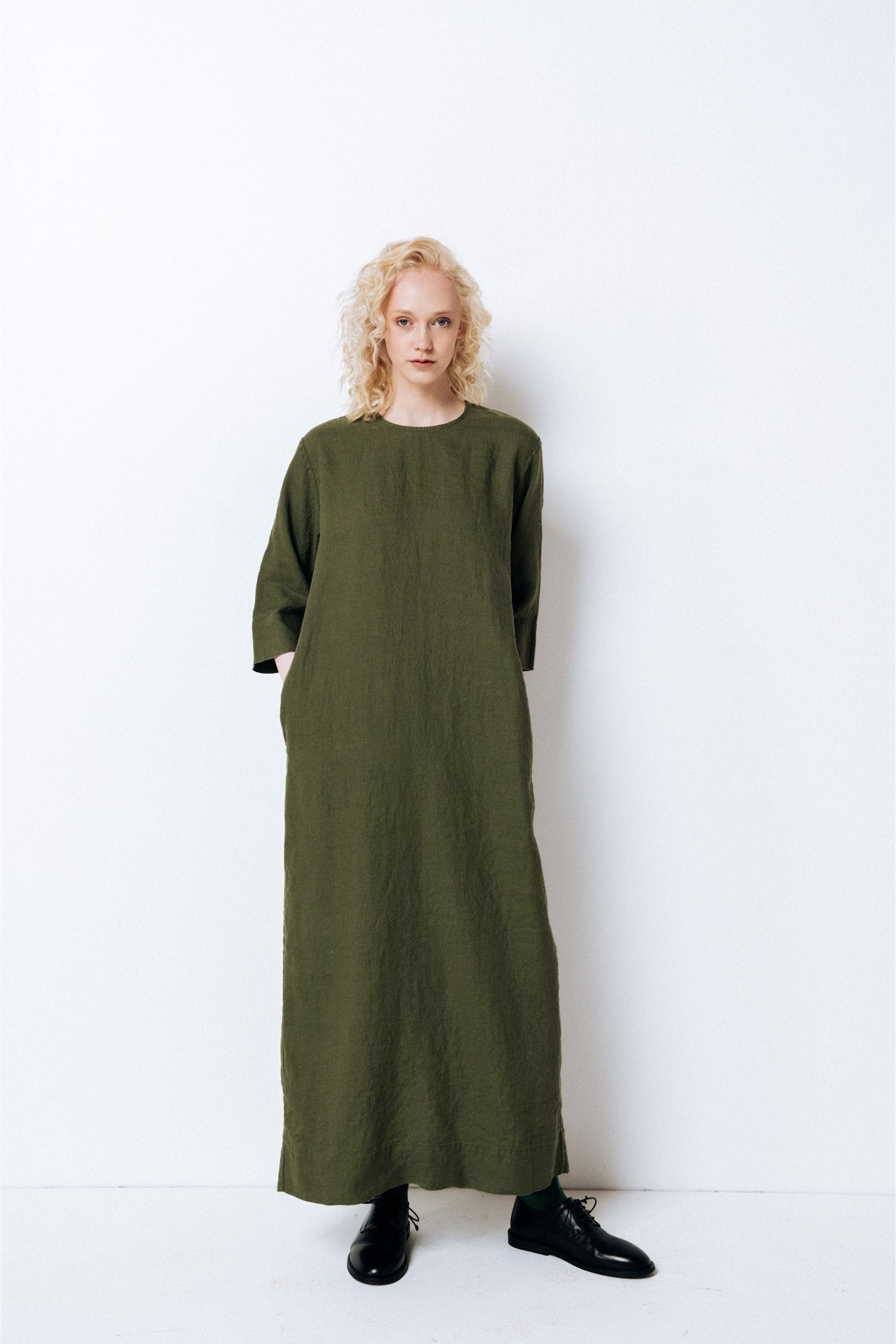 GUSTO maxi dress white - MOO Linen Shop