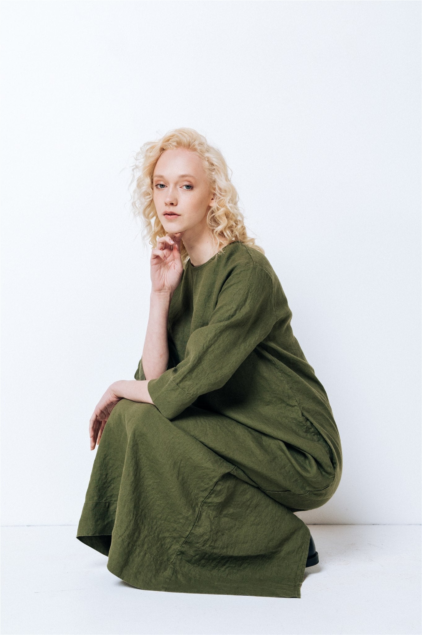 GUSTO maxi dress white - MOO Linen Shop