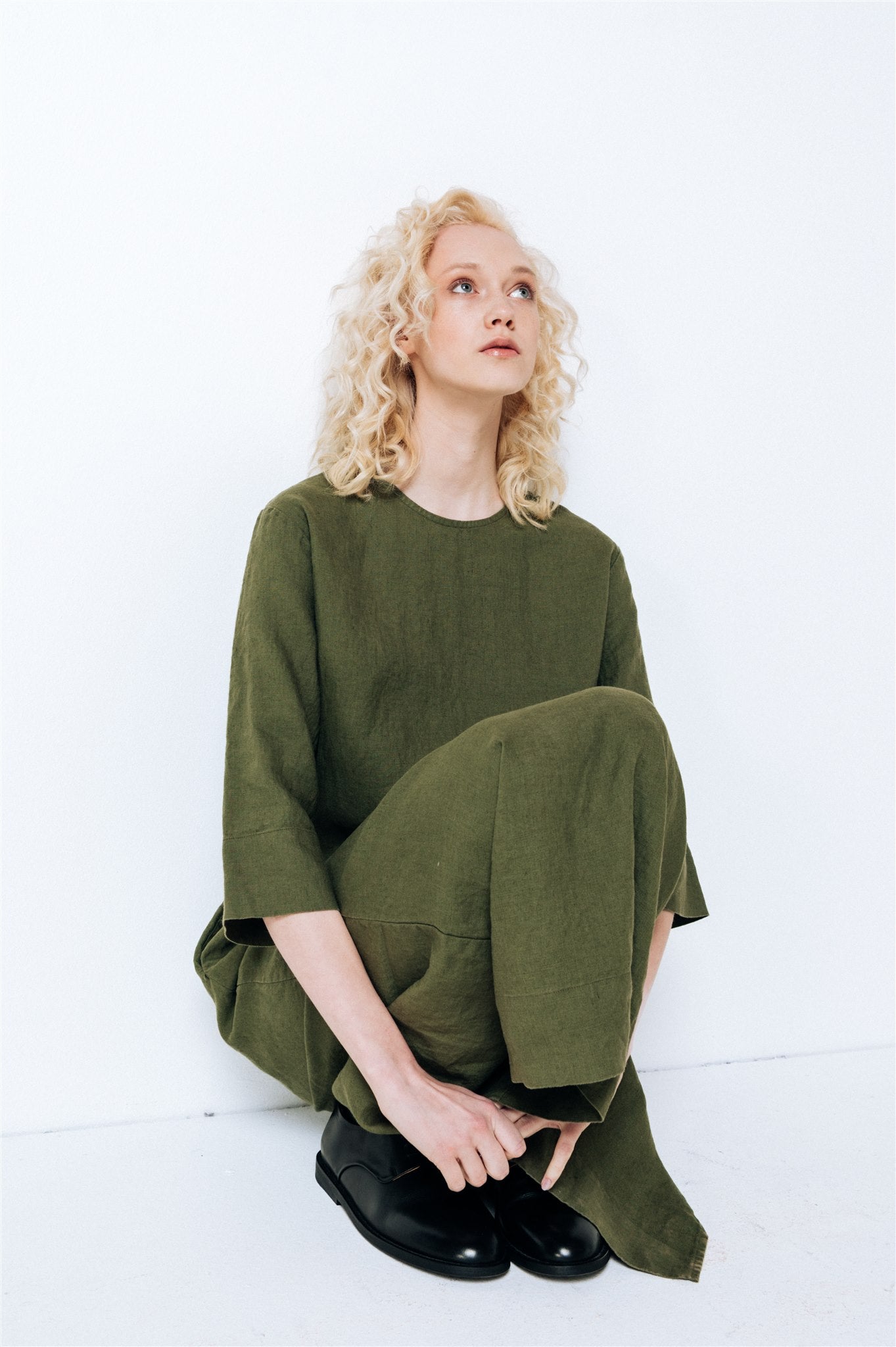 GUSTO maxi dress white - MOO Linen Shop