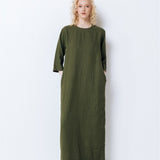 GUSTO maxi dress white - MOO Linen Shop