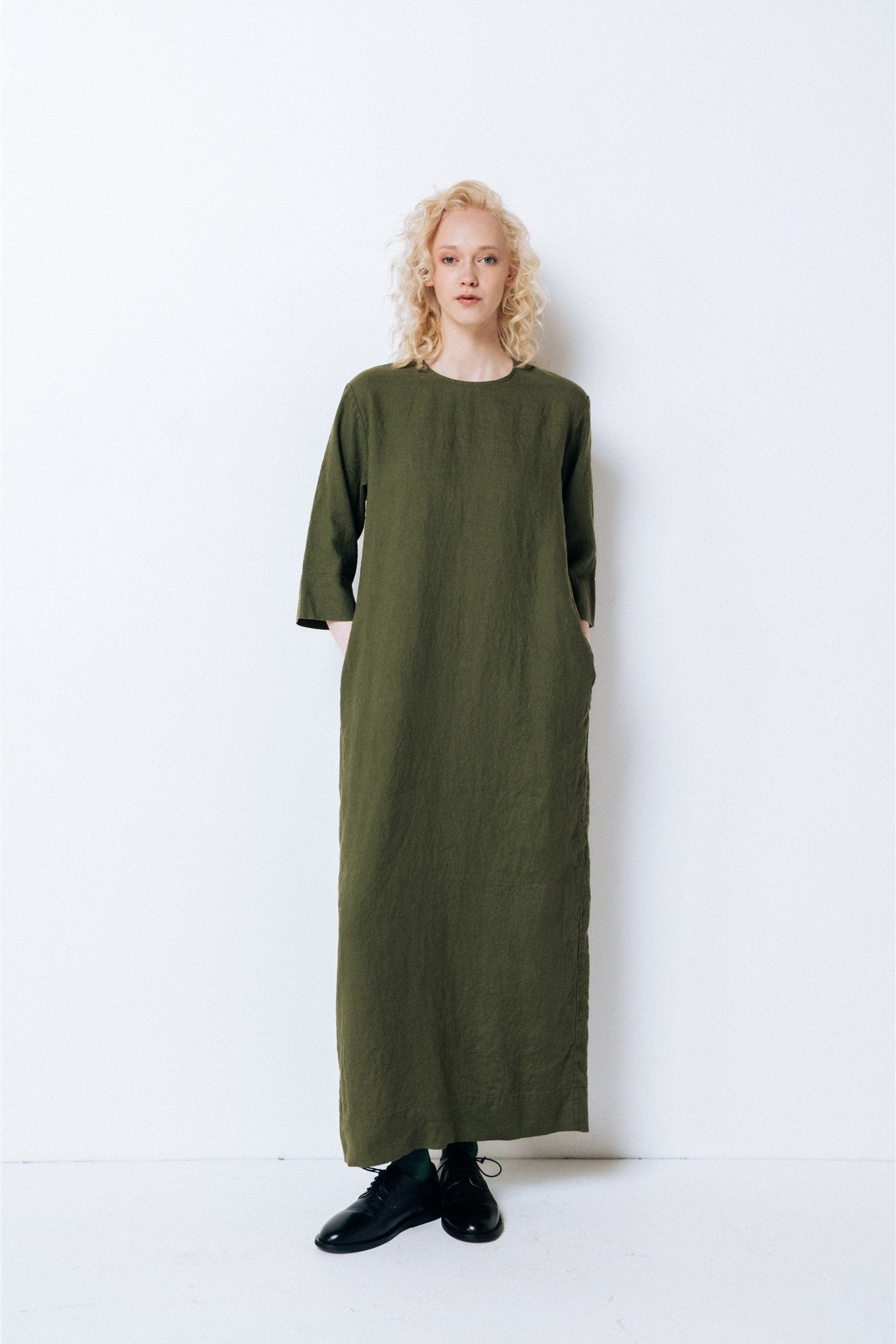 GUSTO maxi dress white - MOO Linen Shop