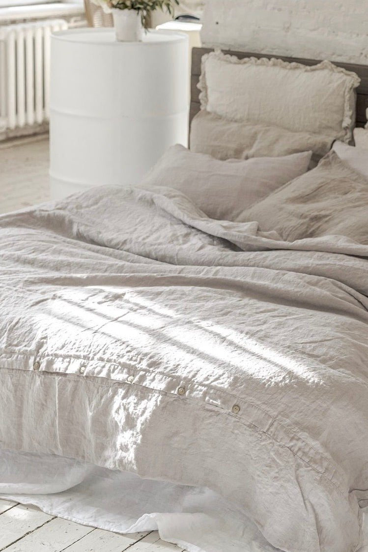 HARMONIA linen duvet cover set natural - MOO Linen Shop