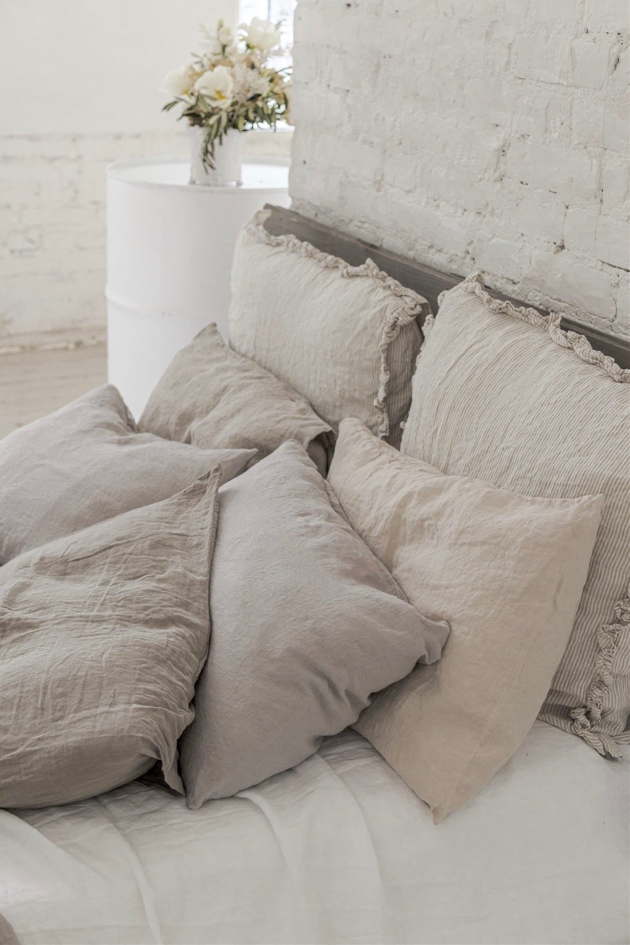 HARMONIA linen duvet cover set natural - MOO Linen Shop