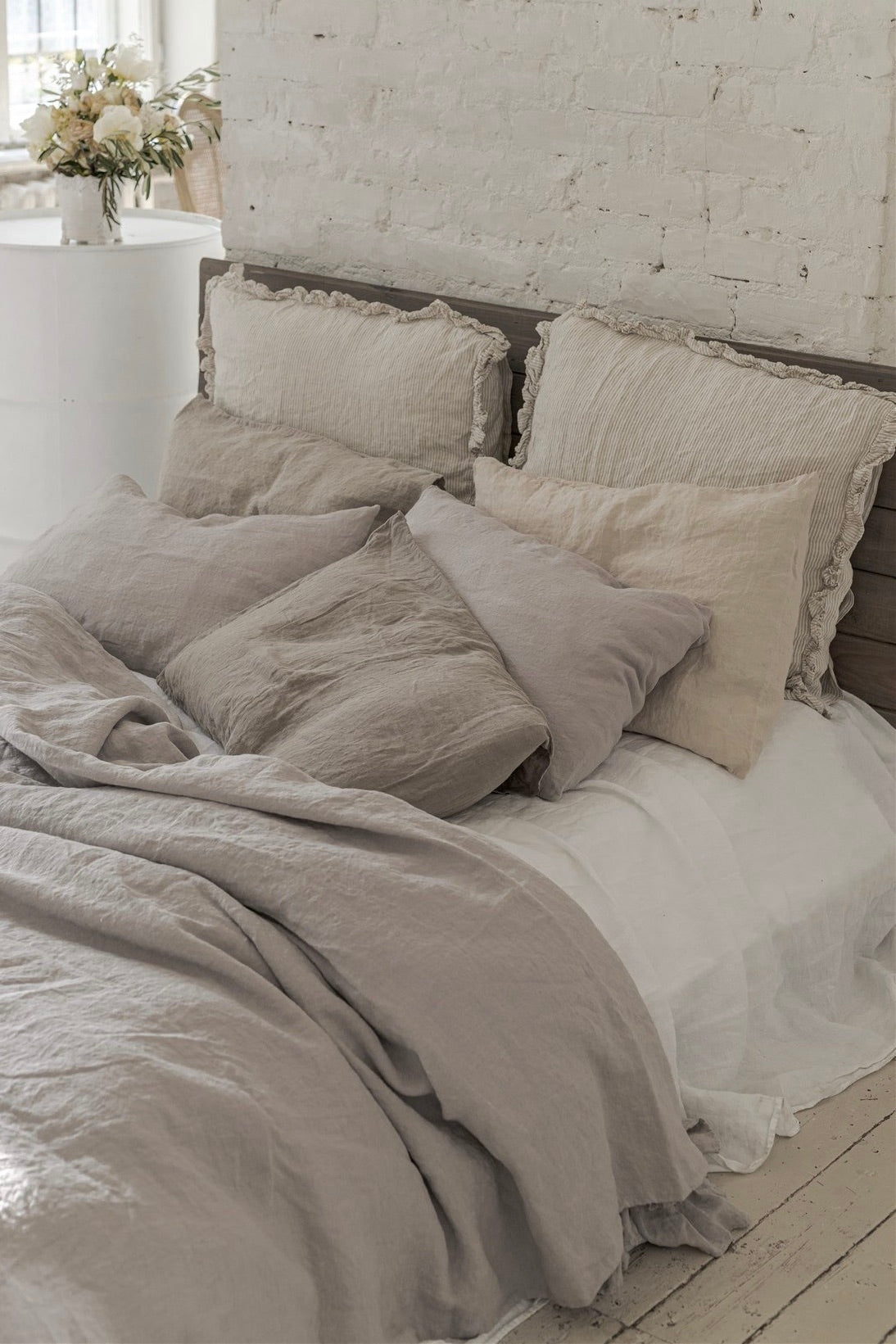 HARMONIA linen duvet cover set natural - MOO Linen Shop