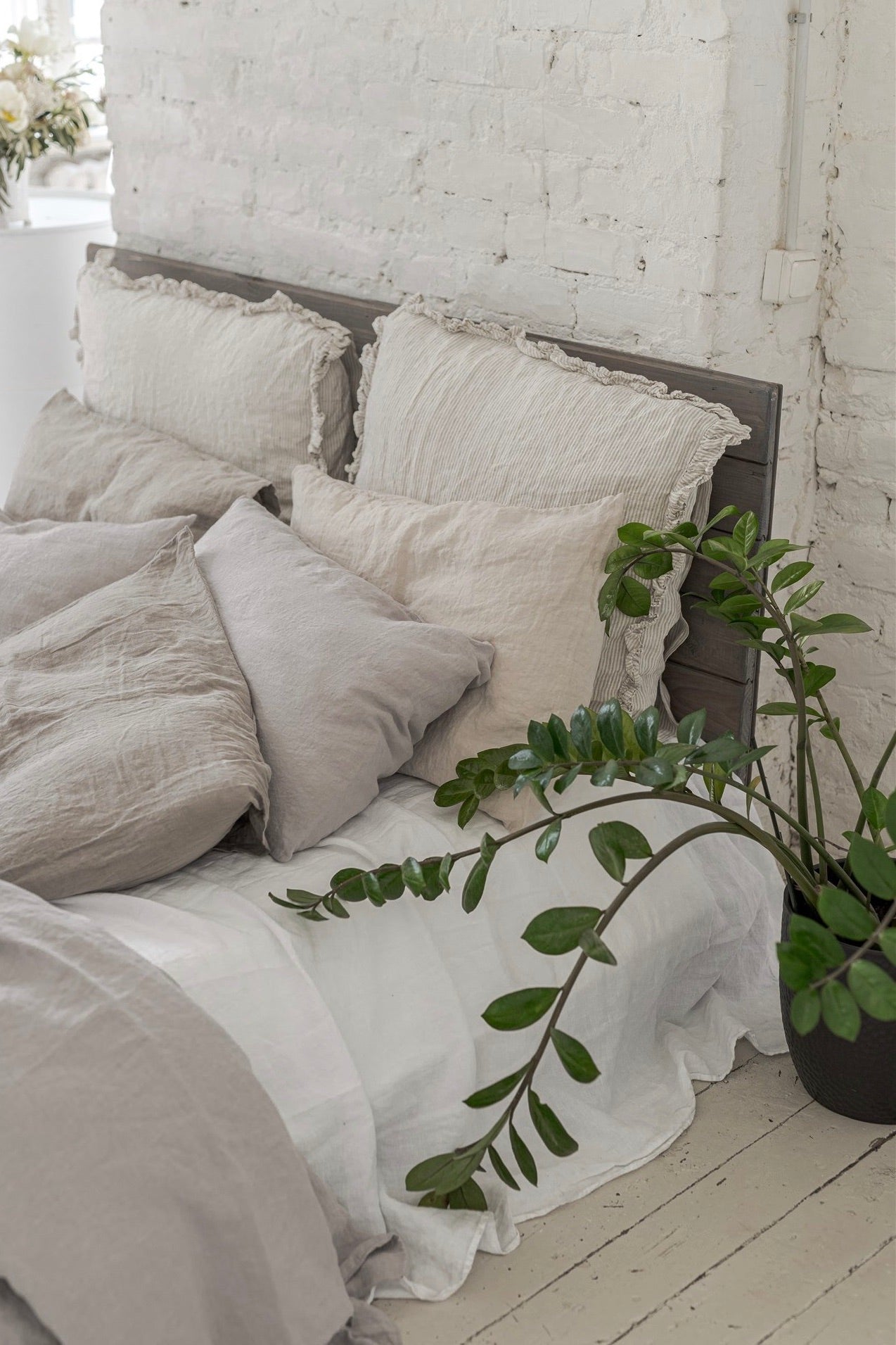 HARMONIA linen duvet cover set natural - MOO Linen Shop