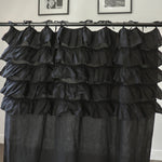 HEAVEN curtain panel black - MOO Linen Shop