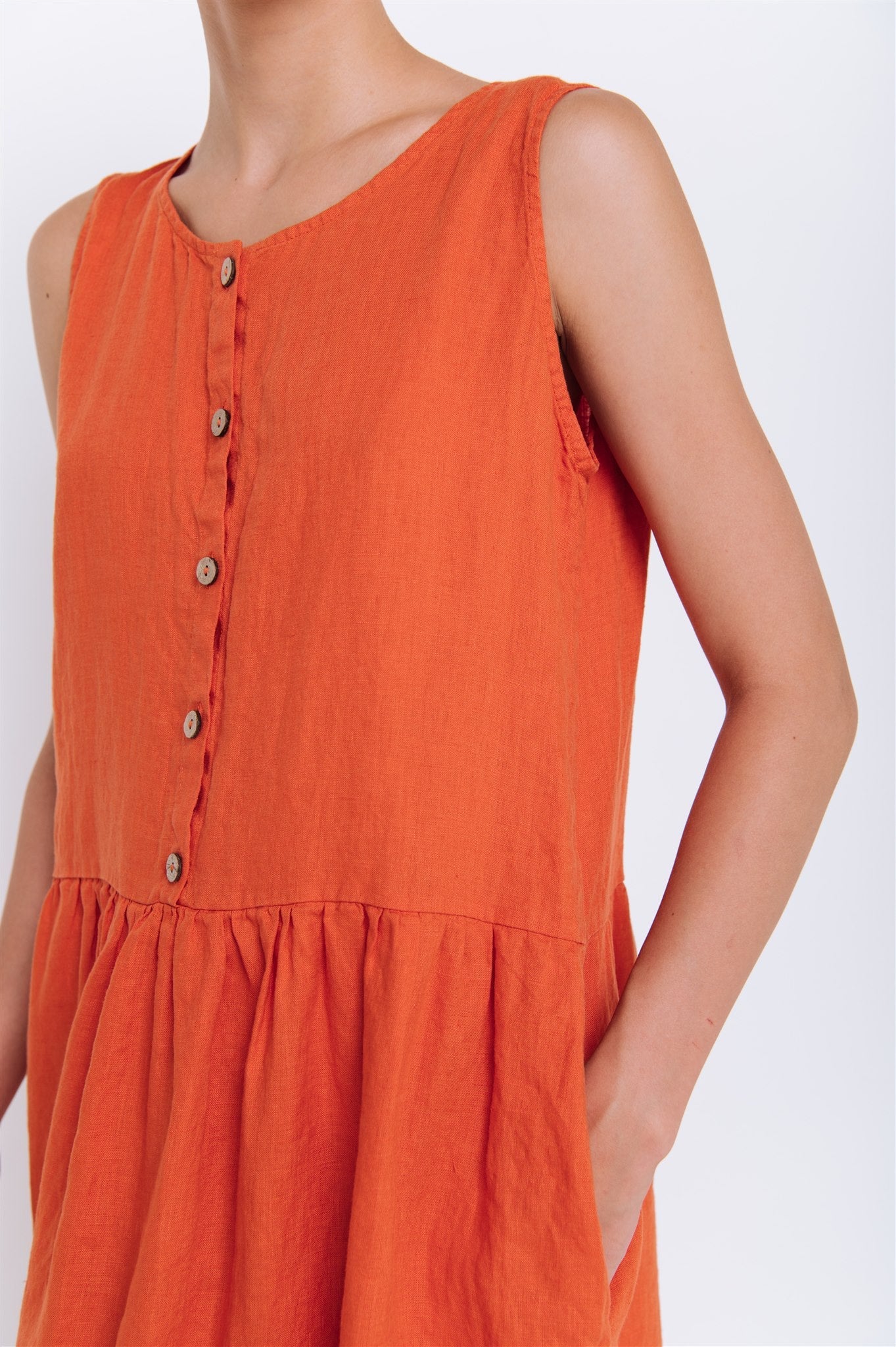 HOT linen tunic dress cream - MOO Linen Shop