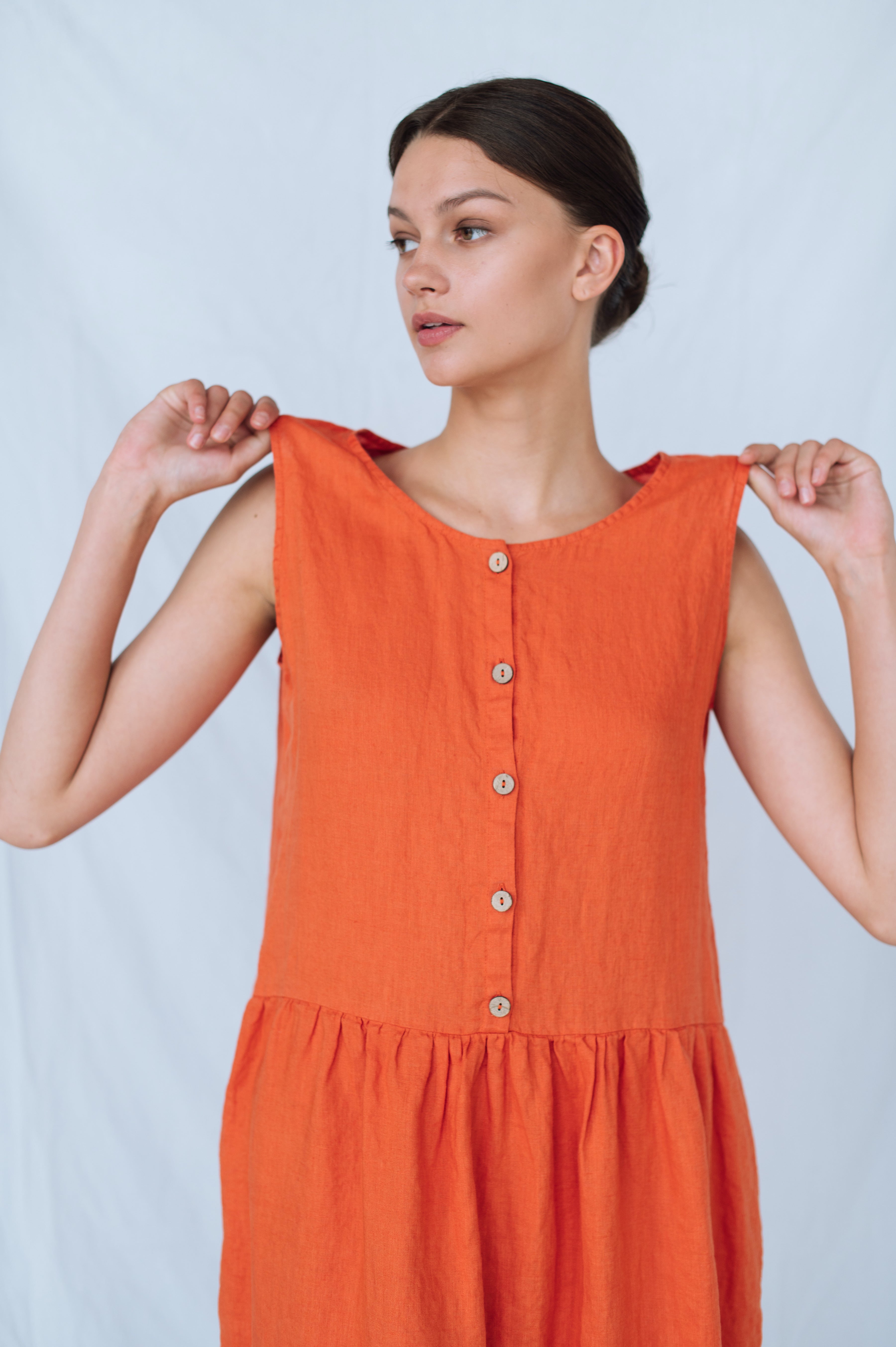 HOT linen tunic dress cream - MOO Linen Shop