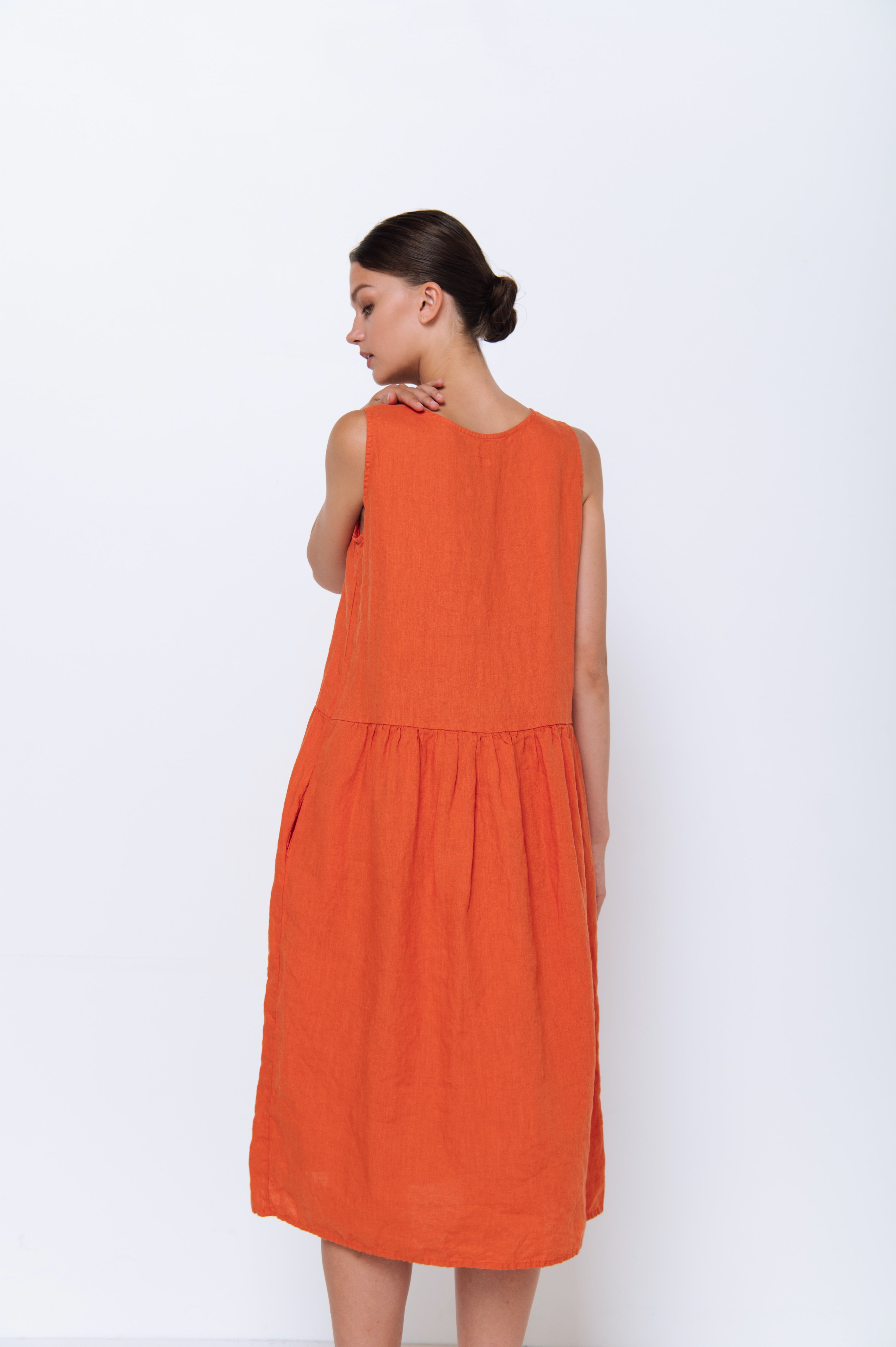 HOT linen tunic dress cream - MOO Linen Shop