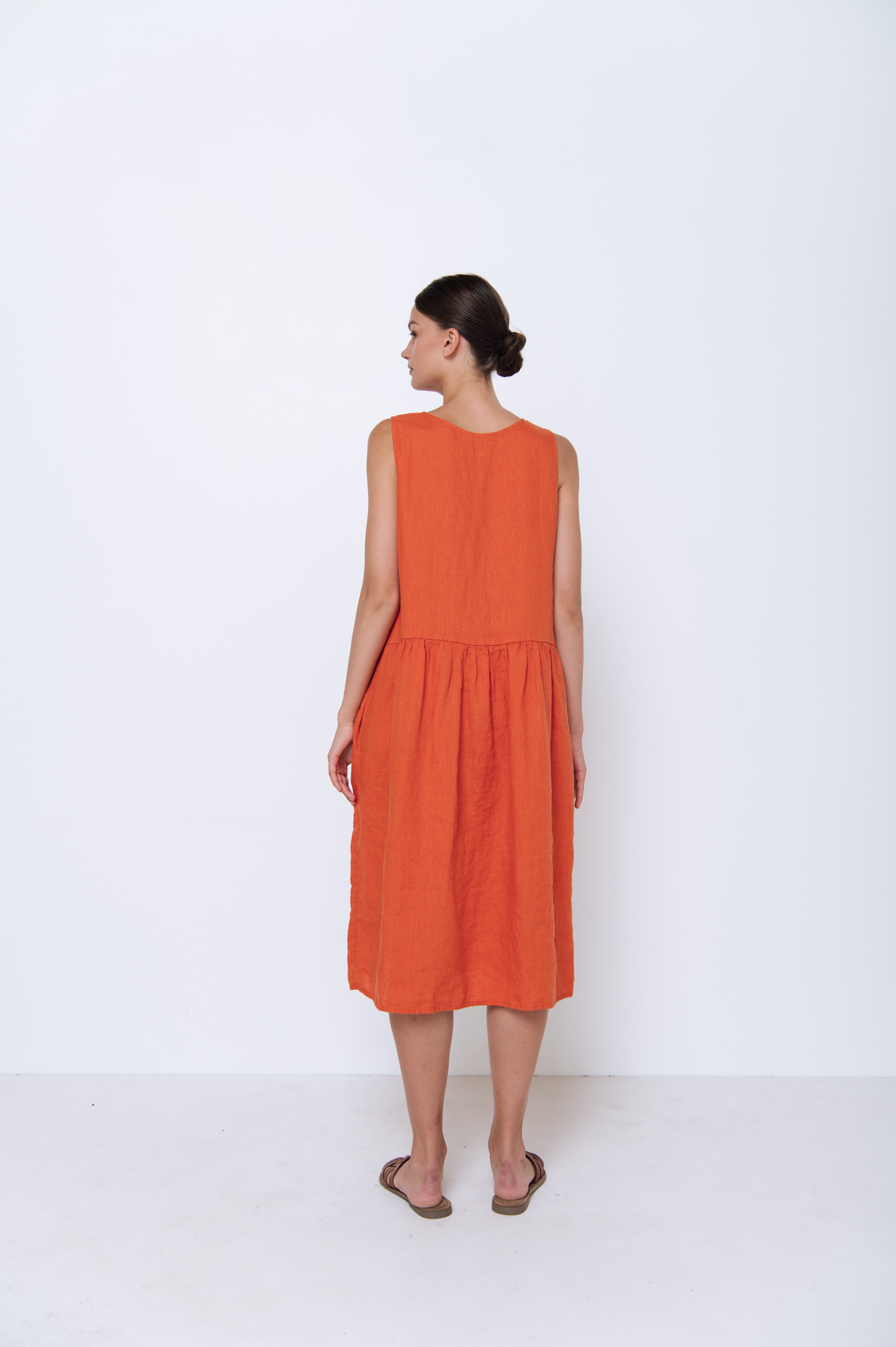 HOT linen tunic dress cream - MOO Linen Shop