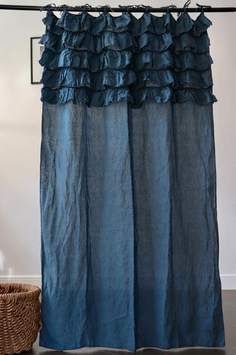 OCEAN GREEN curtain panel