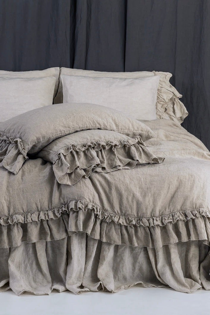 GREY  rustic style duvet cover set