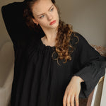 JACKY linen dress royal blue - MOO Linen Shop