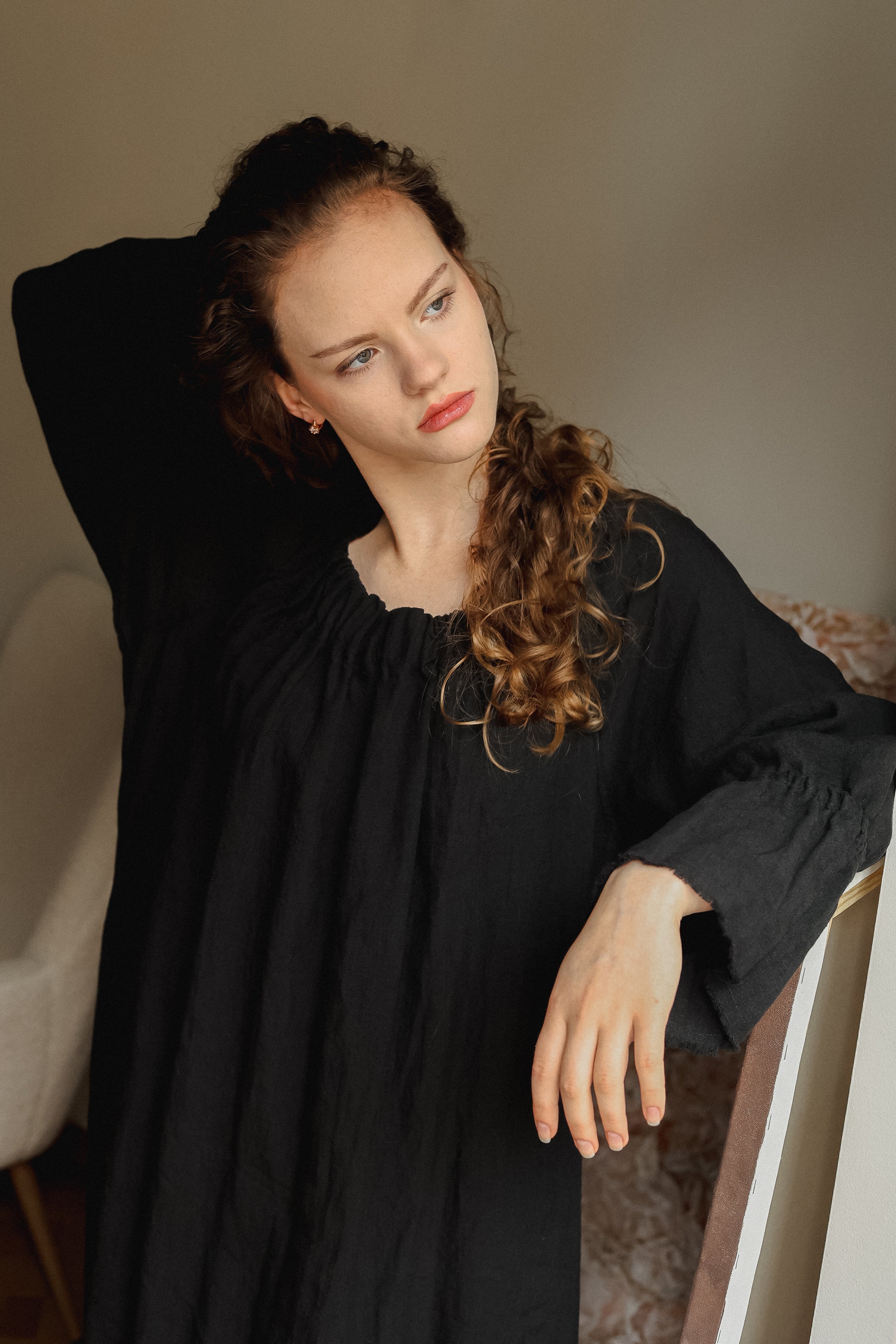 JACKY linen dress royal blue - MOO Linen Shop