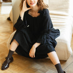 JACKY linen dress royal blue - MOO Linen Shop