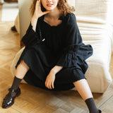 JACKY linen dress royal blue - MOO Linen Shop