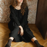 JACKY linen dress royal blue - MOO Linen Shop