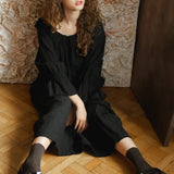 JACKY linen dress royal blue - MOO Linen Shop