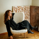 JACKY linen dress royal blue - MOO Linen Shop