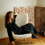 JACKY linen dress royal blue - MOO Linen Shop