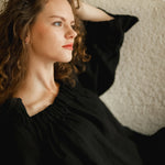 JACKY linen dress royal blue - MOO Linen Shop