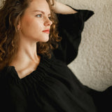 JACKY linen dress royal blue - MOO Linen Shop