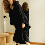 JACKY linen dress royal blue - MOO Linen Shop