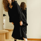 JACKY linen dress royal blue - MOO Linen Shop