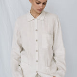 JANE linen pajama green olive - MOO Linen Shop