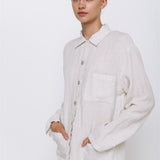 JANE linen pajama green olive - MOO Linen Shop