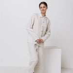 JANE linen pajama green olive - MOO Linen Shop