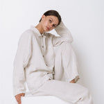 JANE linen pajama green olive - MOO Linen Shop