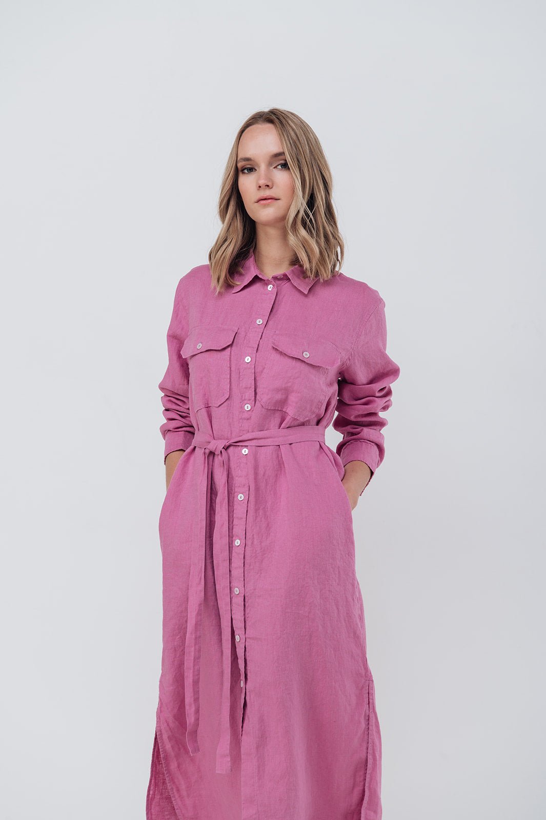 JEEP shirt dress cream - MOO Linen Shop