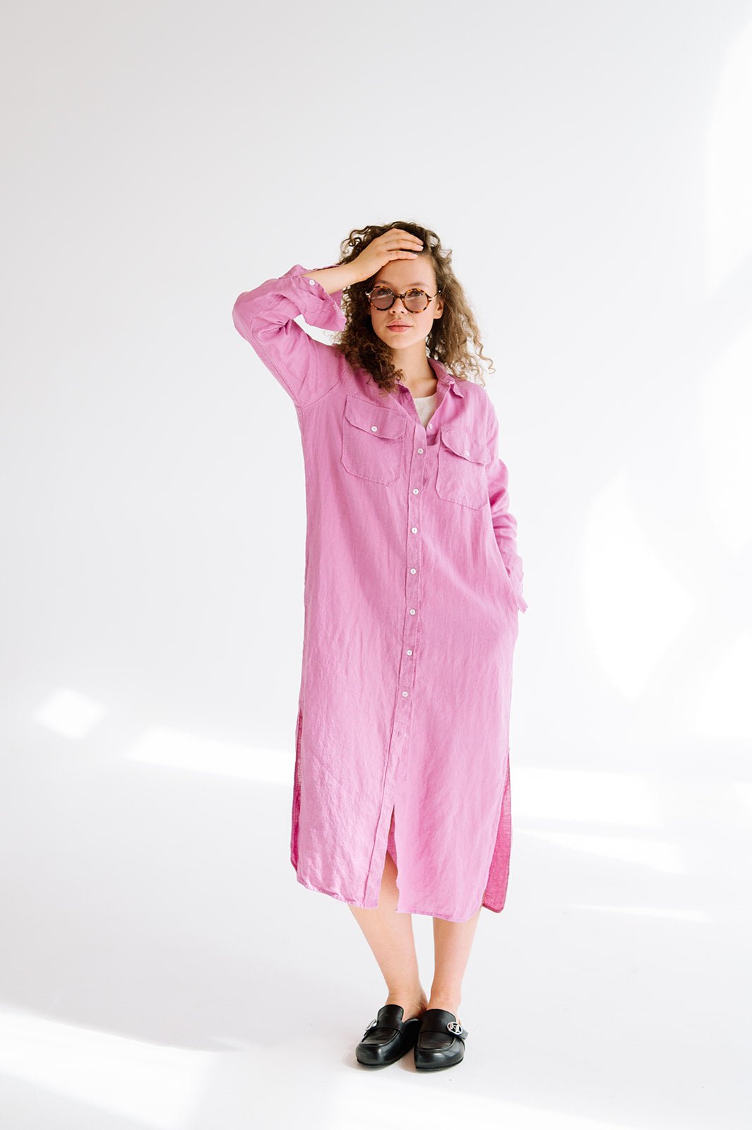 JEEP shirt dress cream - MOO Linen Shop