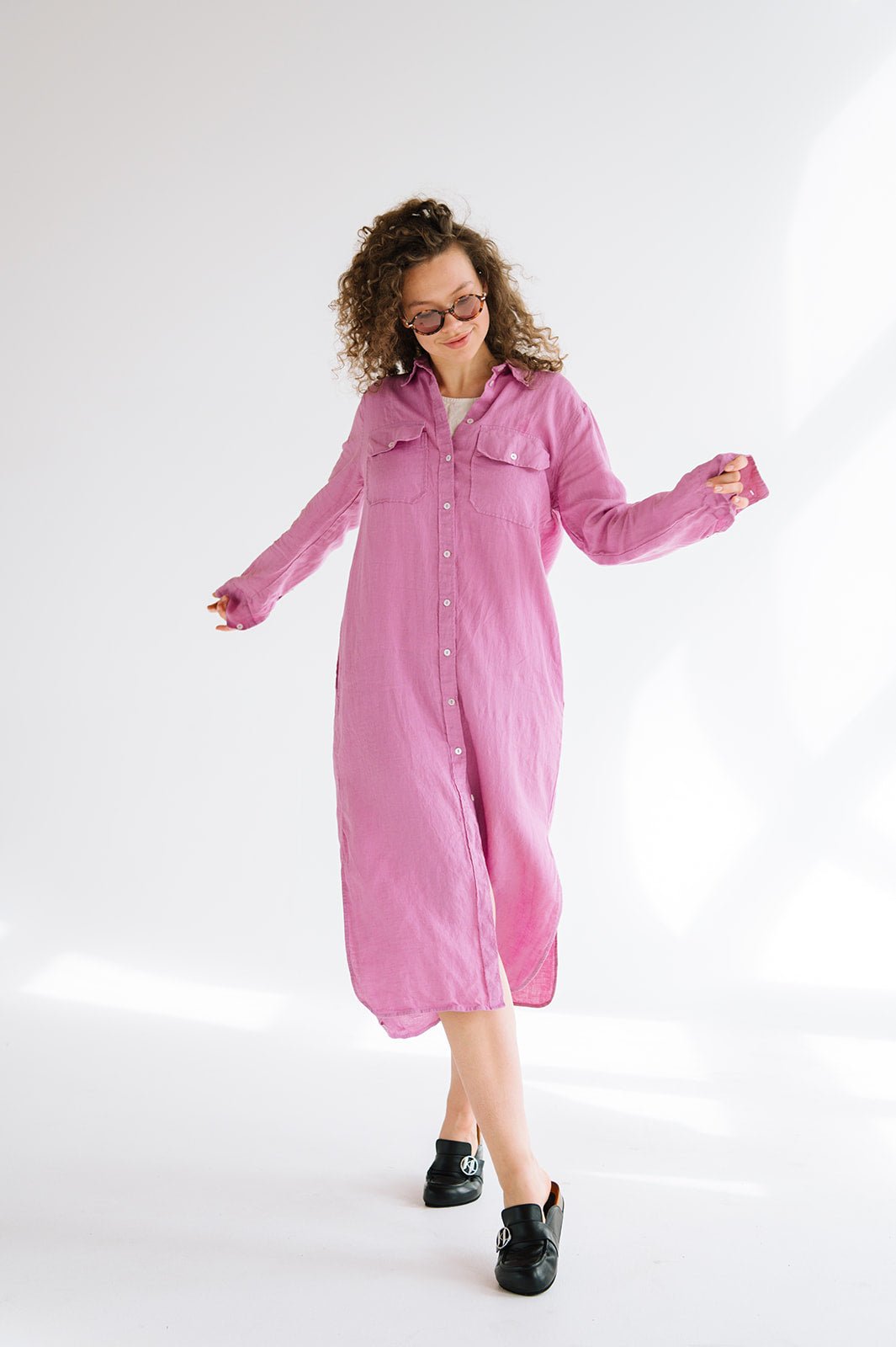 JEEP shirt dress cream - MOO Linen Shop