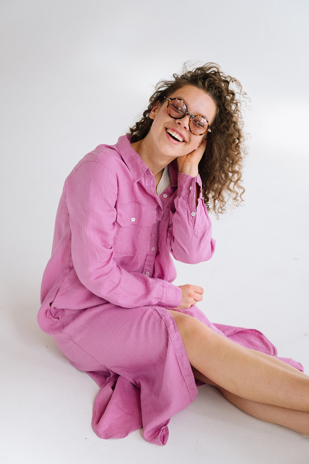 JEEP shirt dress cream - MOO Linen Shop