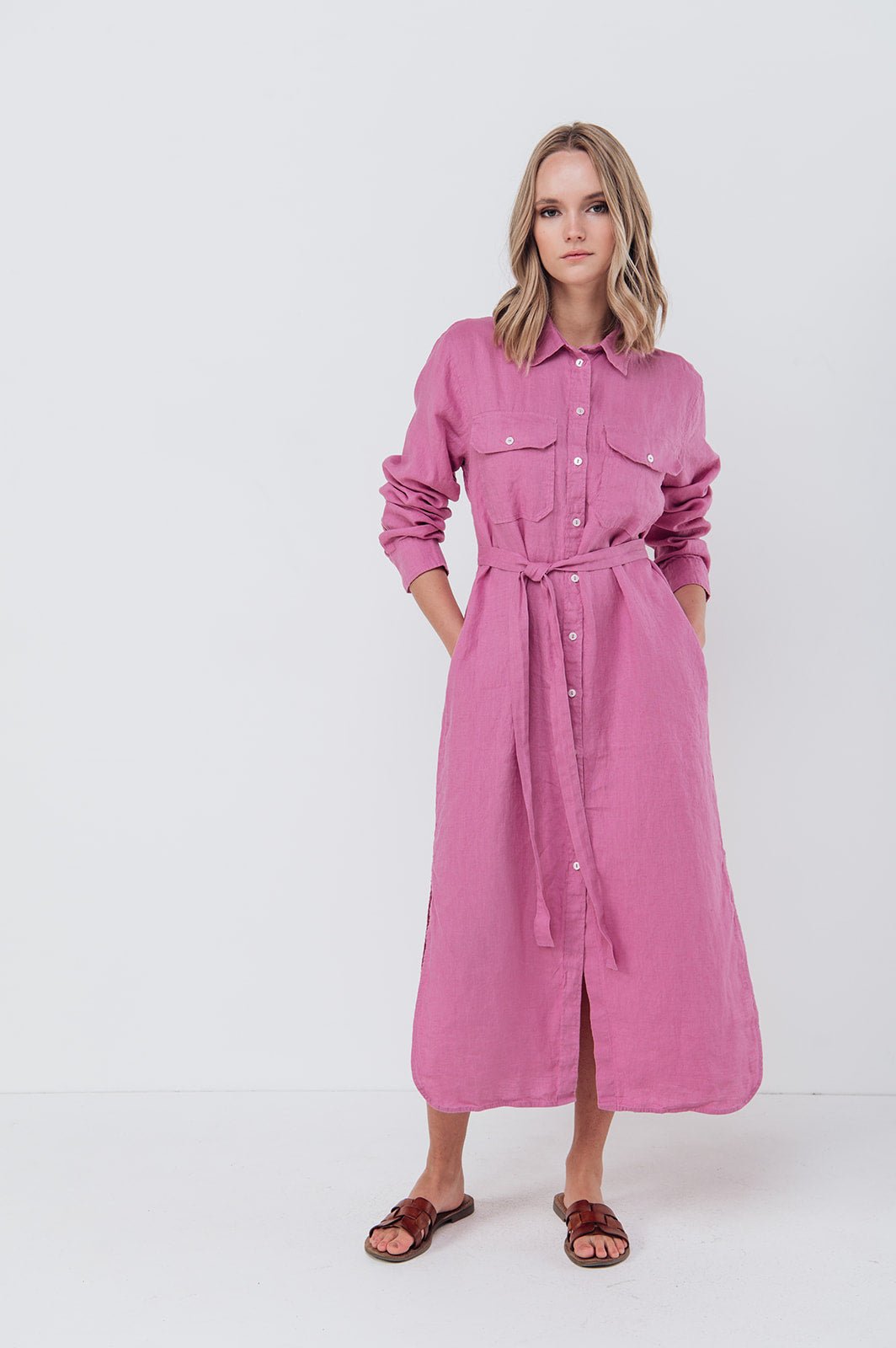 JEEP shirt dress cream - MOO Linen Shop