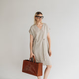 JESSICA linen dress cream - MOO Linen Shop