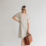 JESSICA linen dress cream - MOO Linen Shop