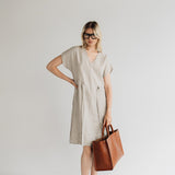 JESSICA linen dress cream - MOO Linen Shop