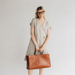JESSICA linen dress cream - MOO Linen Shop