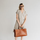 JESSICA linen dress cream - MOO Linen Shop