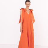 JILY maxi dress white - MOO Linen Shop