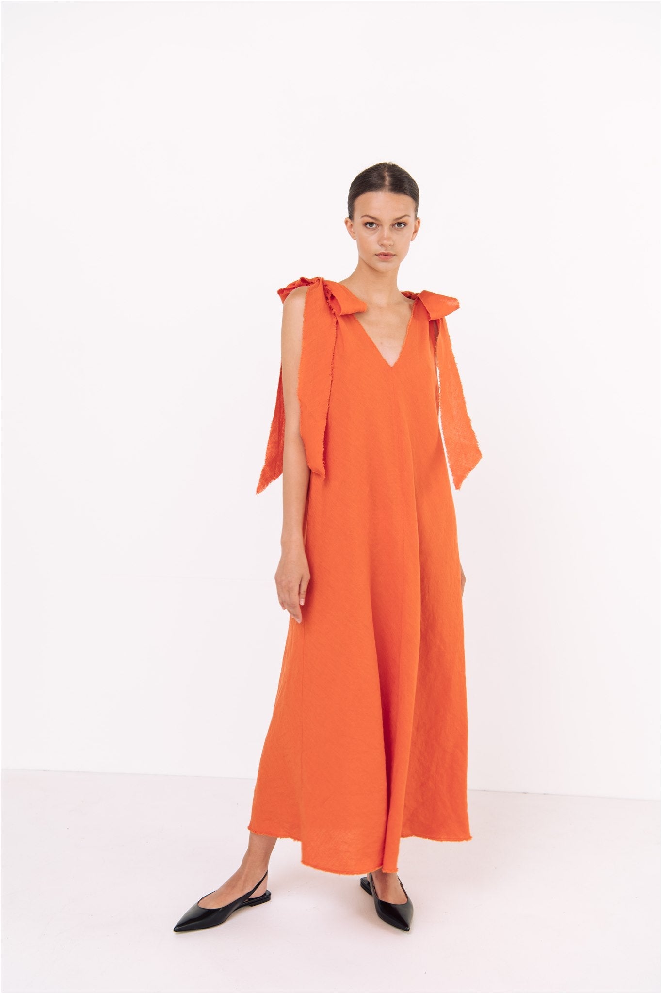 JILY maxi dress white - MOO Linen Shop